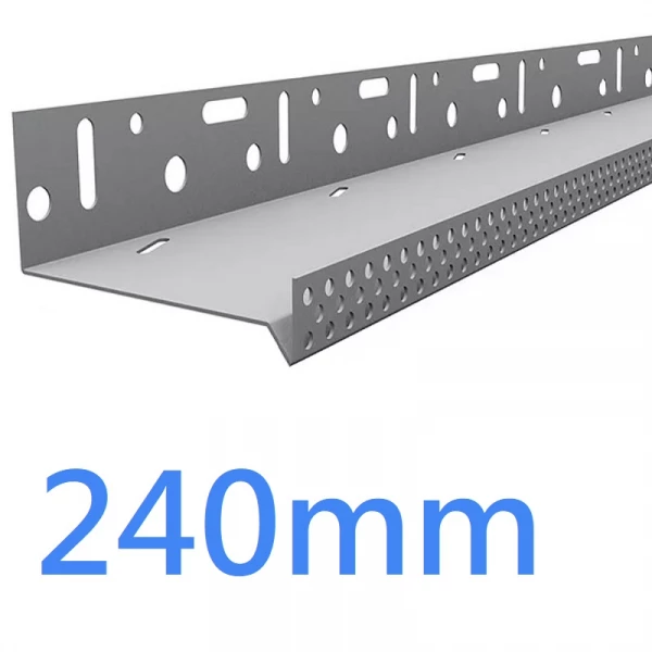 240mm-243mm Ventilated Aluminium Base Rail Track - Timber Frame - 2.5m length