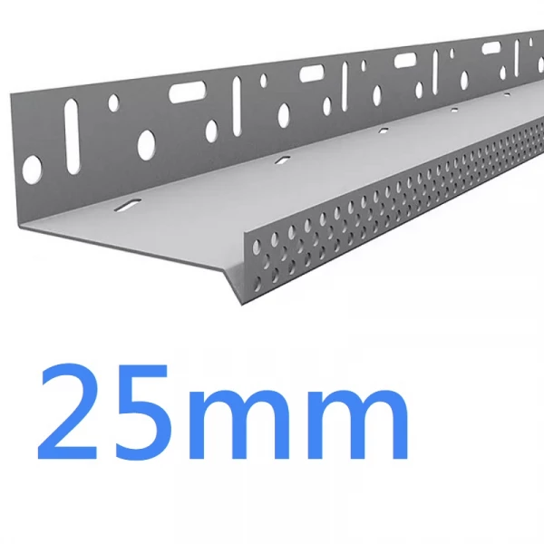 25mm-28mm Ventilated Aluminium Base Rail Track - Timber Frame - 2.5m length