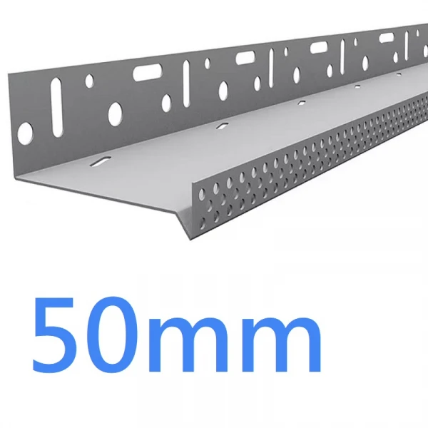 50mm-53mm Ventilated Aluminium Base Rail Track - Timber Frame - 2.5m length