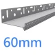 60mm-63mm Ventilated Aluminium Base Rail Track - Timber Frame - 2.5m length