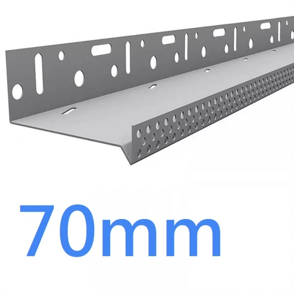 70mm-73mm Ventilated Aluminium Base Rail Track - Timber Frame - 2.5m length