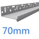 70mm-73mm Ventilated Aluminium Base Rail Track - Timber Frame - 2.5m length