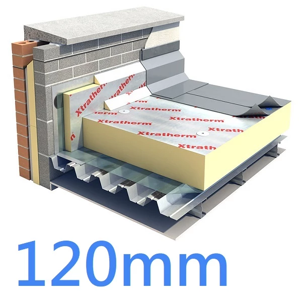 120mm Xtratherm FR/ALU Flat Roof PIR Insulation Board - Single Ply Waterproofing Systems