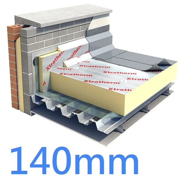 140mm Xtratherm FR/ALU Flat Roof PIR Insulation Board - Single Ply Waterproofing Systems
