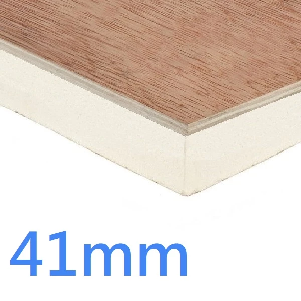41mm PlyDeck Xtratherm FR/TP Flat Roof Board Thermal Ply Decking PIR Insulation bonded to 6mm WBP Plywood