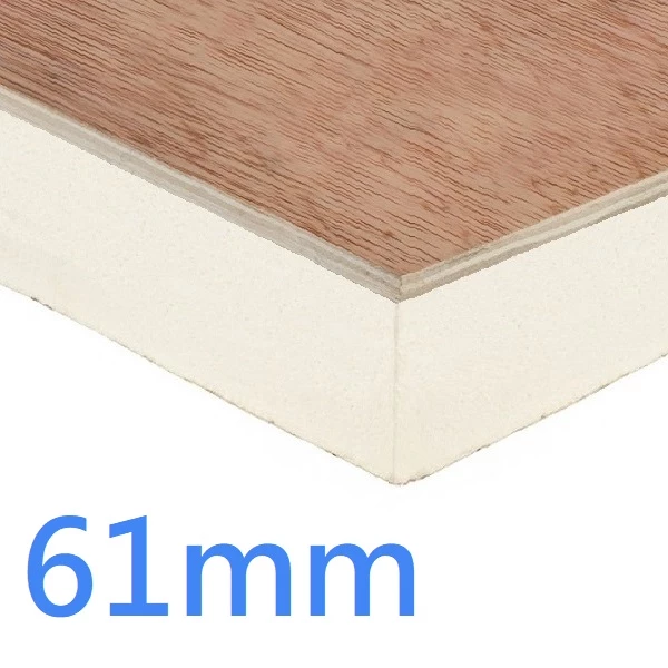 61mm PlyDeck Xtratherm FR/TP Flat Roof Board Thermal Ply Decking PIR Insulation bonded to 6mm WBP Plywood