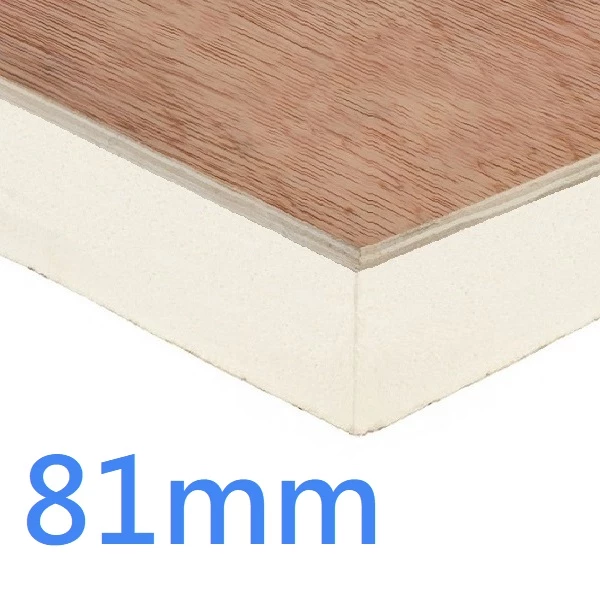 81mm PlyDeck Xtratherm FR/TP Flat Roof Board Thermal Ply Decking PIR Insulation bonded to 6mm WBP Plywood