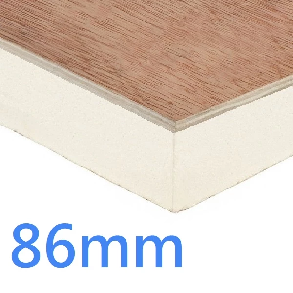 86mm PlyDeck Xtratherm FR/TP Flat Roof Board Thermal Ply Decking PIR Insulation bonded to 6mm WBP Plywood