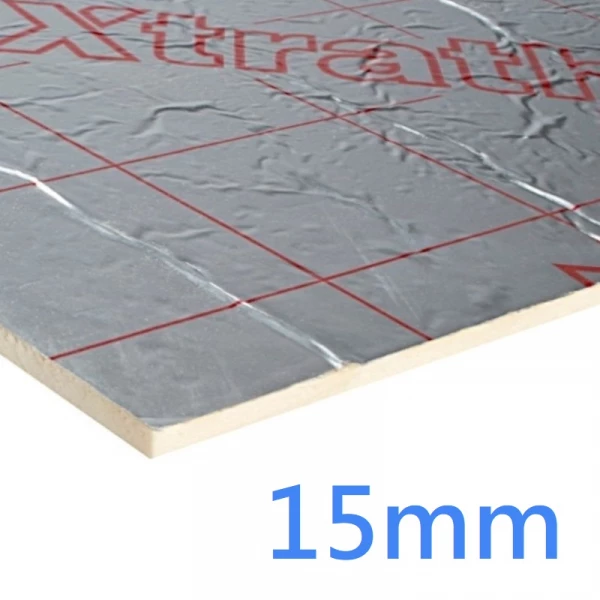 15mm PIR Rigid Insulation Board Xtratherm Thin-R Unilin ǀ 1200mm x 1200mm - 1.44m2 cut in half