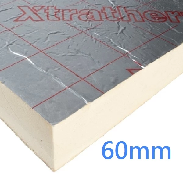 60mm Xtratherm Thin-R Thermal PIR Rigid Foam Insulation Board - 2.88m2