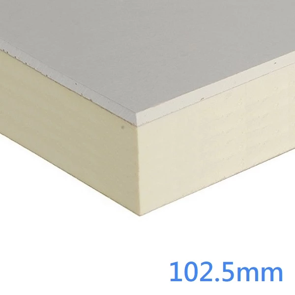 102.5mm Xtratherm XT/TL Drylining Dot and Dab Insulated Plasterboard - 90mm PIR bonded to 12.5mm Plasterboard
