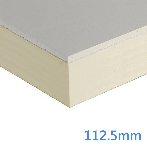 112.5mm Xtratherm XT/TL Drylining Dot and Dab Insulated Plasterboard - 100mm PIR bonded to 12.5mm Plasterboard
