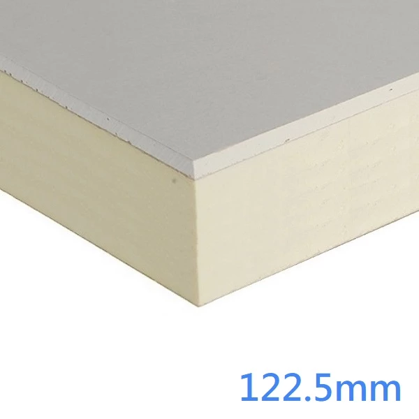 122.5mm Xtratherm XT/TL Drylining Dot and Dab Insulated Plasterboard - 110mm PIR bonded to 12.5mm Plasterboard