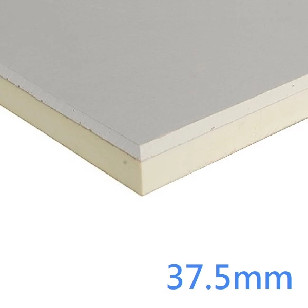 37.5mm Xtratherm XT/TL Drylining Dot and Dab Insulated Plasterboard - 25mm PIR bonded to 12.5mm Plasterboard