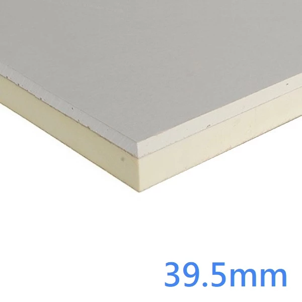 39.5mm Xtratherm XT/TL Drylining Dot and Dab Insulated Plasterboard - 30mm PIR bonded to 9.5mm Plasterboard