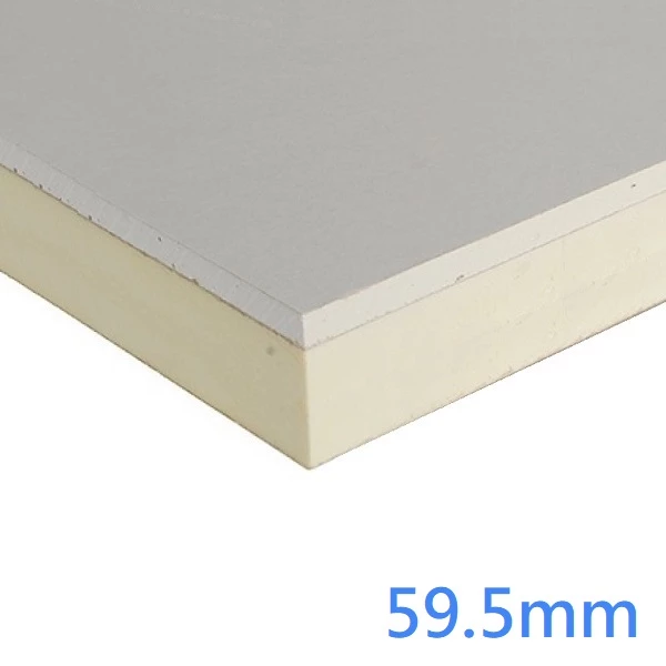 59.5mm Xtratherm XT/TL Drylining Dot and Dab Insulated Plasterboard - 50mm PIR bonded to 9.5mm Plasterboard