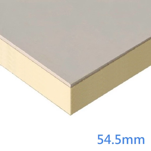 54.5mm Xtratherm XT/TL-MF Mechanical Fix Thermal Laminate - Wall Roof Ceiling - 45mm PIR bonded to 9.5mm Plasterboard