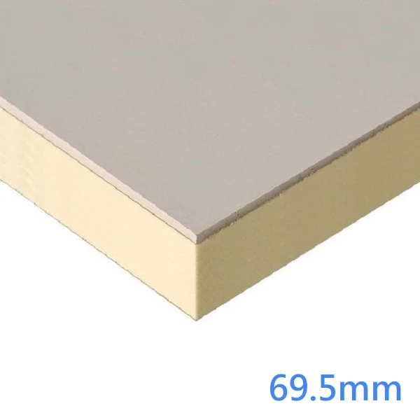 69.5mm Xtratherm XT/TL-MF Mechanical Fix Thermal Laminate - Wall Roof Ceiling - 60mm PIR bonded to 9.5mm Plasterboard
