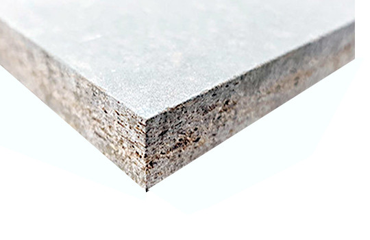 corner of cement bonded particle board