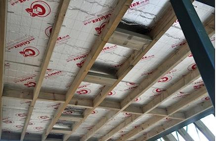 celotex foil faced boards installed between ceiling joists