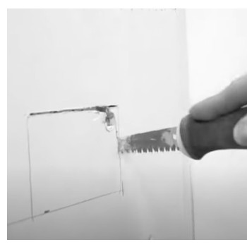 cutting square holes in plasterboard