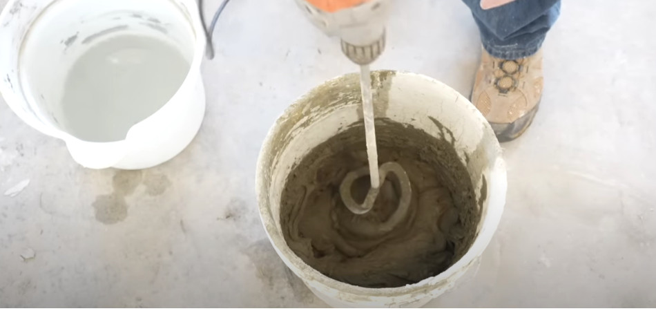 mixing adhesive for cement board joints