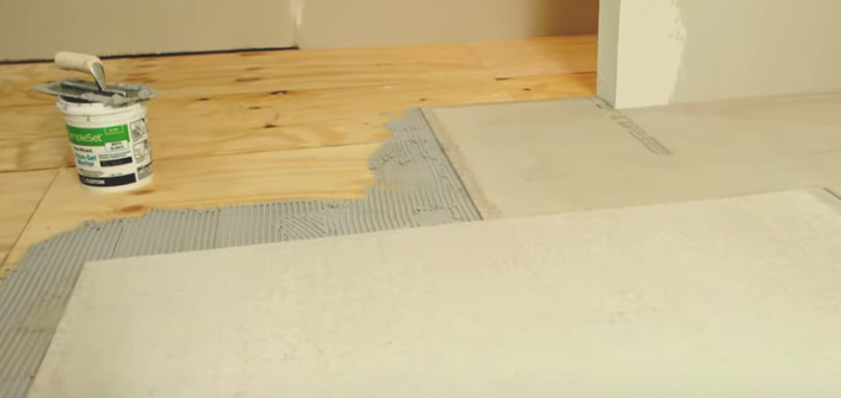 cement board on floor step by step