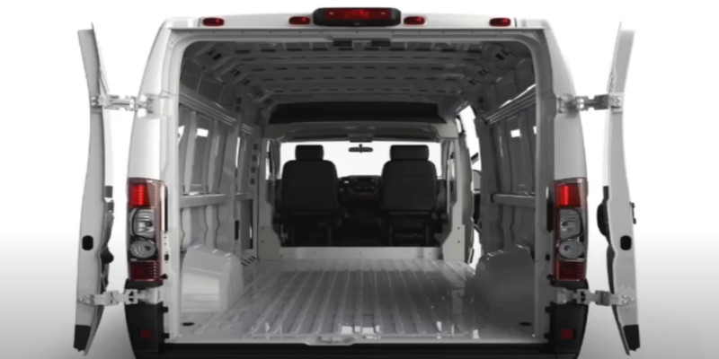 white van with open back  doors