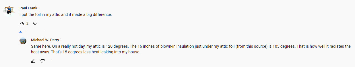 you tube reflective foil insulation review