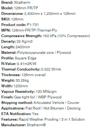 xtratherm fr/tp attribute table