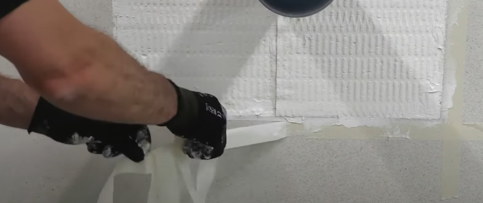 rockwool ablative coated batt masking tape removing