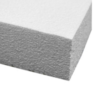 corner of white insulation board used for external wall insulation